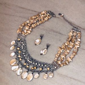 Pearl Necklace/Choker and Earrings